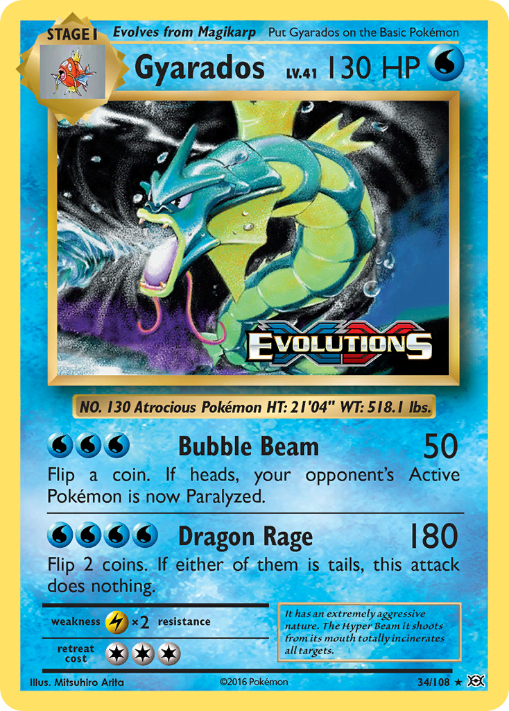 Evolutions Holo Gyarados #34 Prerelease Promo